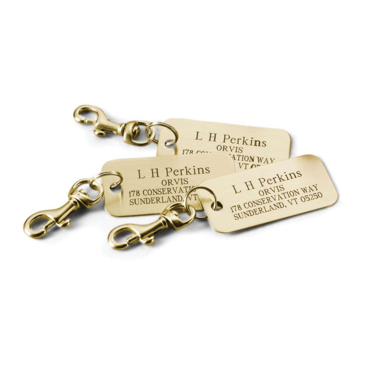 Engraved Brass Luggage Tags, Set of 3 - image number 0