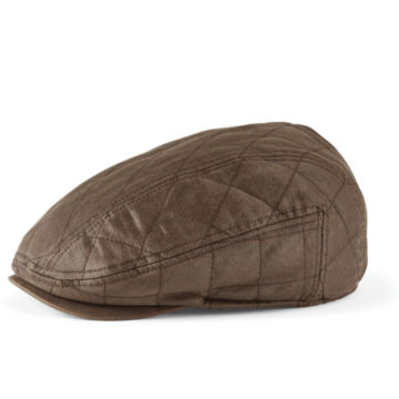 Waxed Cotton Quilted Driving Cap - BROWN image number 0