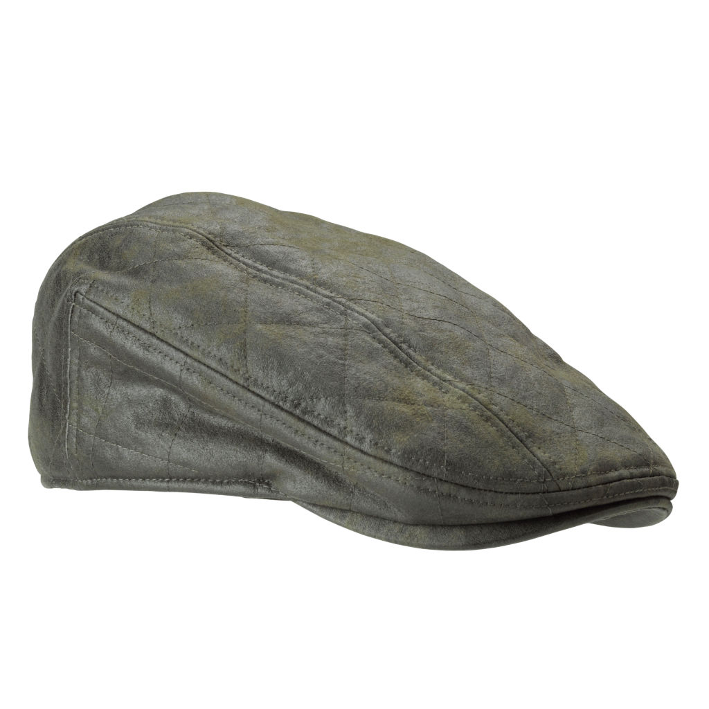 Waxed Cotton Quilted Driving Cap -  image number 0