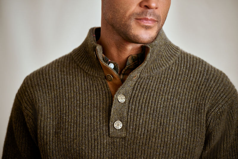 Quail Creek Button Mockneck Pullover - MUSHROOM HEATHER image number 2