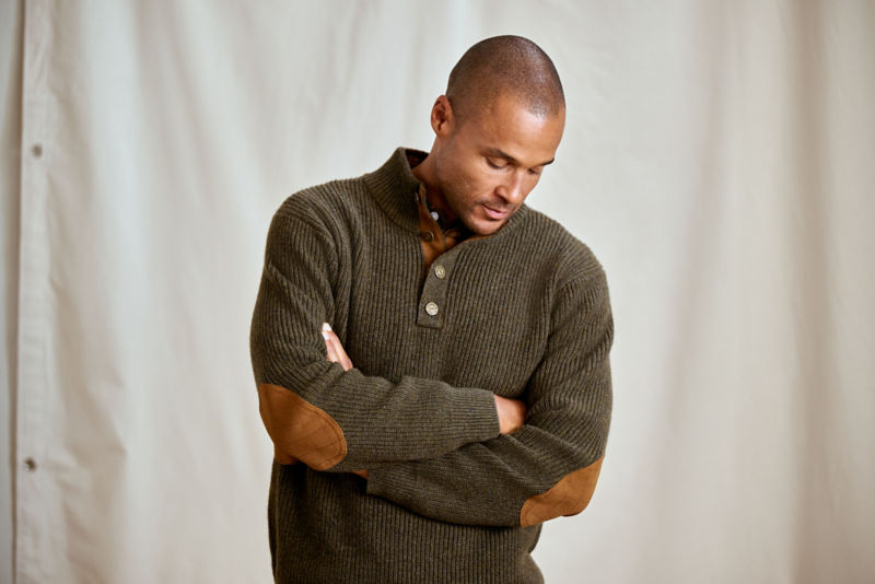 Quail Creek Button Mockneck Pullover - MUSHROOM HEATHER image number 3