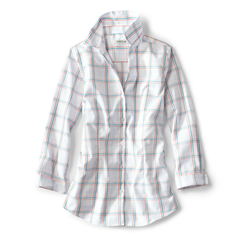 Wrinkle-Free Three-Quarter-Sleeved Patterned Shirt -  image number 4