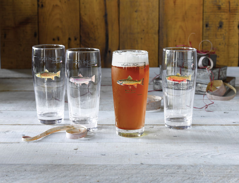 Northwoods Trout Pint Glasses - Set of 4