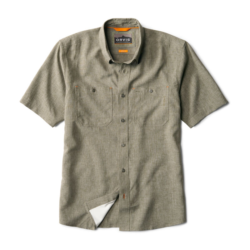 Men's Tech Chambray Short-Sleeve Work Shirt - TARRAGON image number 0