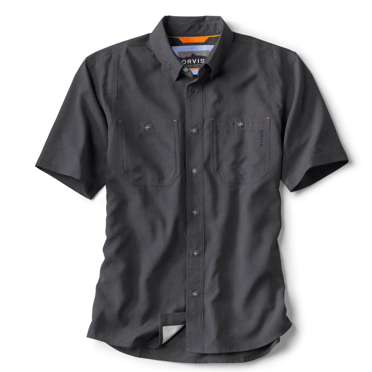 Tech Chambray Short-Sleeved Work Shirt - BLACK image number 0