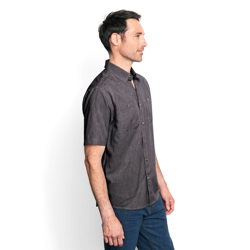 Tech Chambray Short-Sleeved Work Shirt - BLACK image number 2