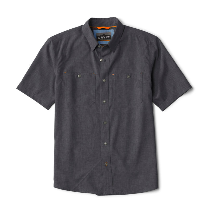 Men&rsquo;s Tech Chambray Short-Sleeve Work Shirt - BLACK image number 4