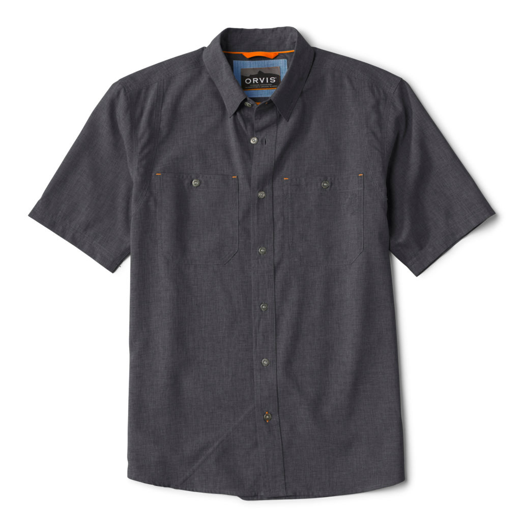 Tech Chambray Short-Sleeved Work Shirt - BLACK image number 1