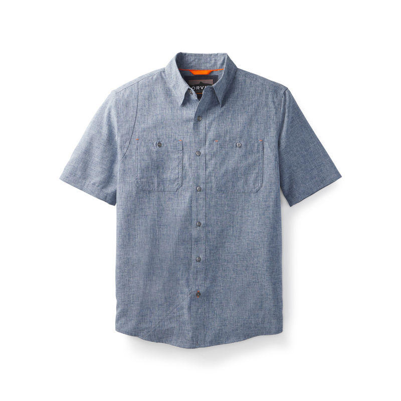 Men&rsquo;s Tech Chambray Short-Sleeve Work Shirt - BLUE CHAMBRAY