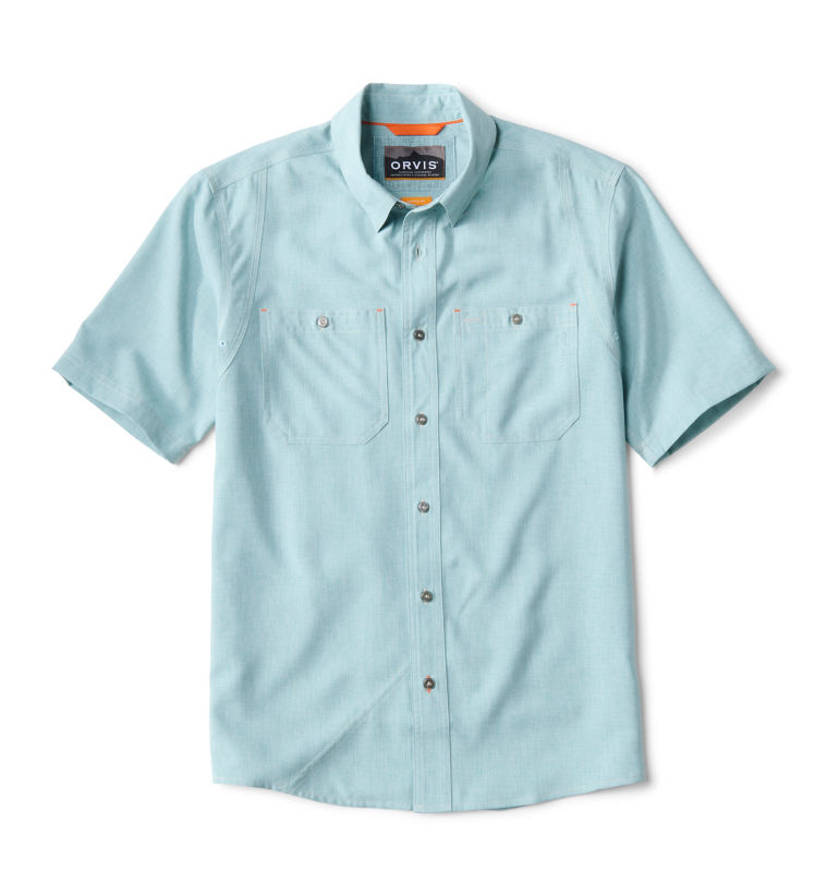 Men's Tech Chambray Short-Sleeve Work Shirt - MINERAL BLUE image number 0