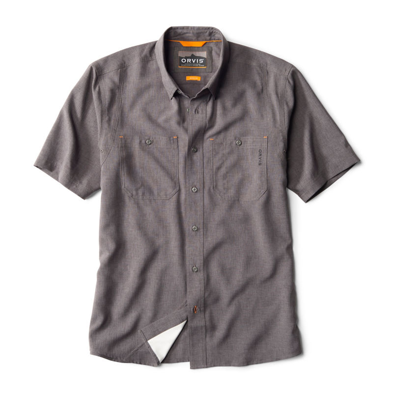 Men's Tech Chambray Short-Sleeve Work Shirt - DARK CHARCOAL image number 0