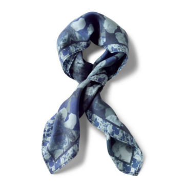 Printed Silk Scarves - BLUE MOON PAINTED CAMO