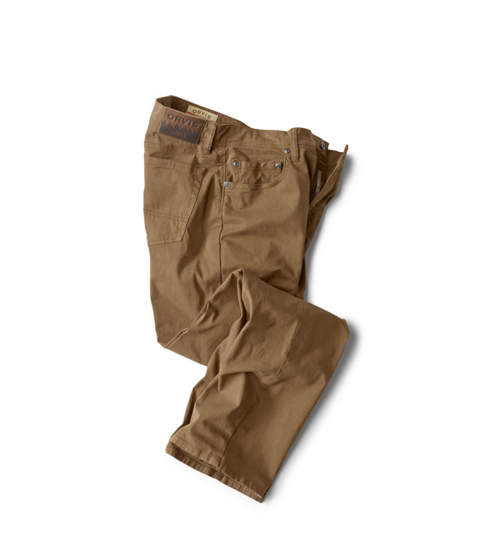 Tan 5-Pocket Stretch Twill Pants