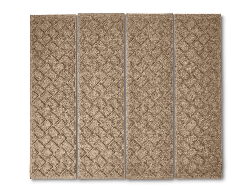 Recycled WaterHog&reg; Basketweave Stair Treads - CAMEL