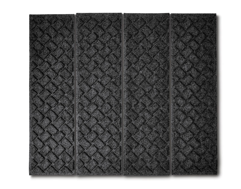 Recycled WaterHog&reg; Basketweave Stair Treads - CHARCOAL image number 0