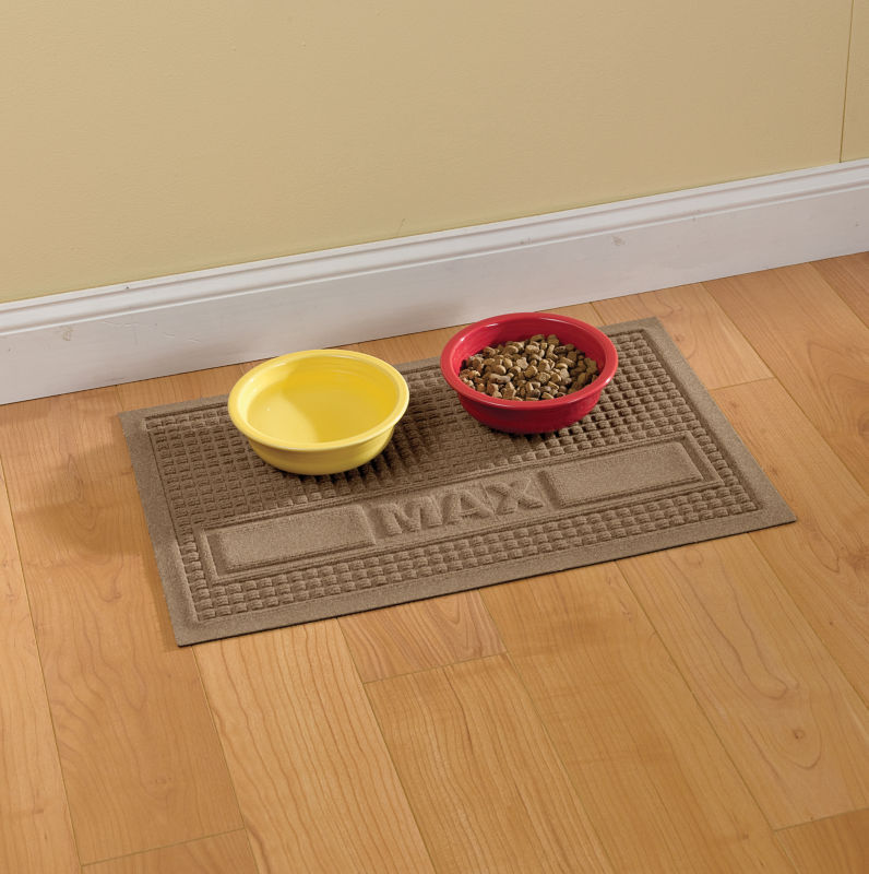 Personalized Recycled WaterHog&reg; Grid Pet Placemat - CAMEL image number 0
