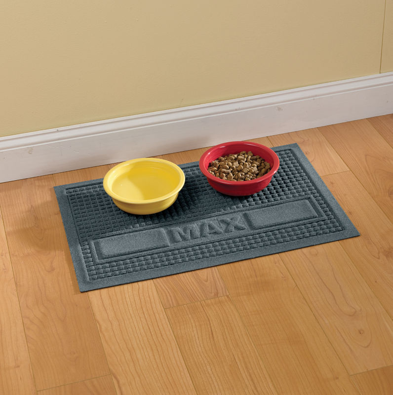 Personalized Recycled WaterHog&reg; Grid Pet Placemat - BLUESTONE image number 0