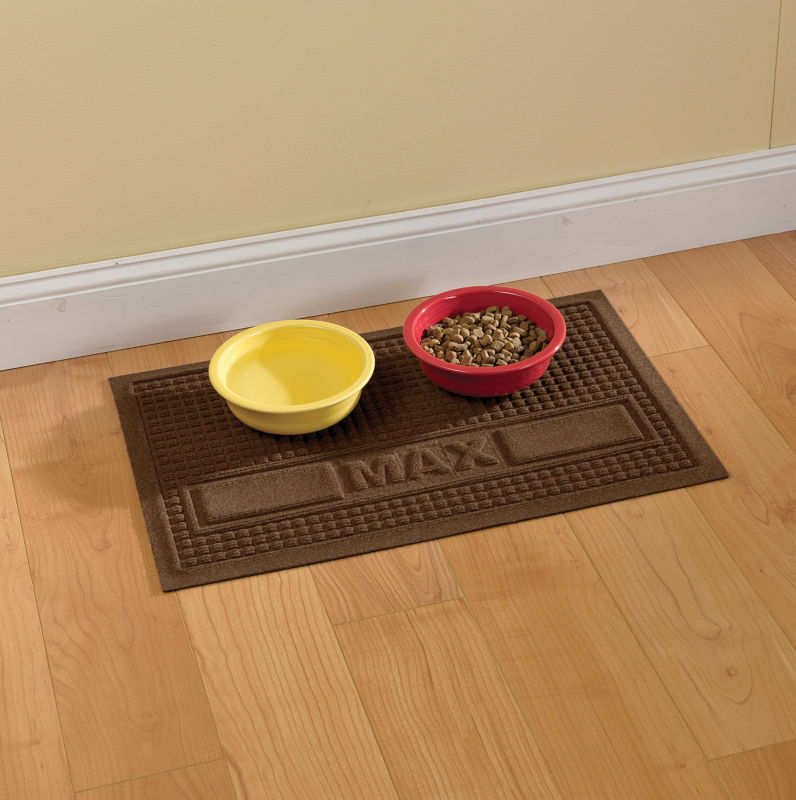 Paws and Bones Water Trapper Dog Placemat | Bluestone | Size 2' x 3' | Recycled Materials