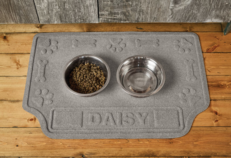 Recycled WaterHog&reg; Paws & Bones Placemat - GRAY image number 0