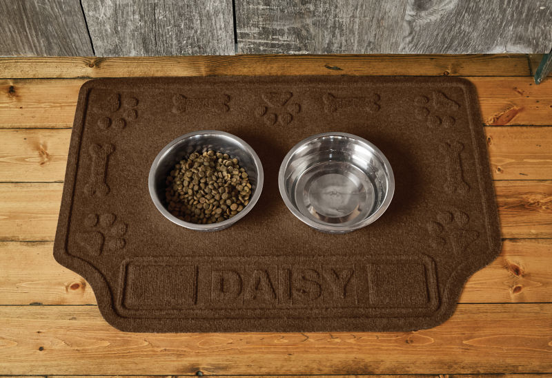 Recycled WaterHog&reg; Paws & Bones Placemat - DARK BROWN image number 0