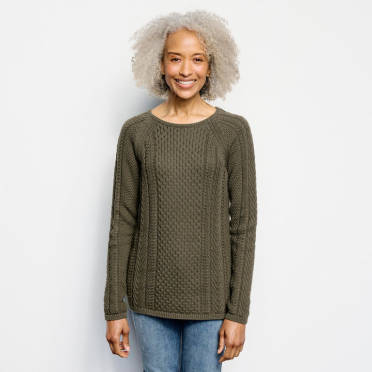 Cotton Cable-Stitch Sweater -  image number 1