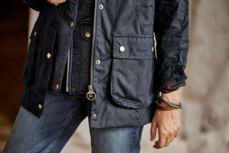 Barbour&reg; Acorn Waxed Jacket - NAVY image number 5