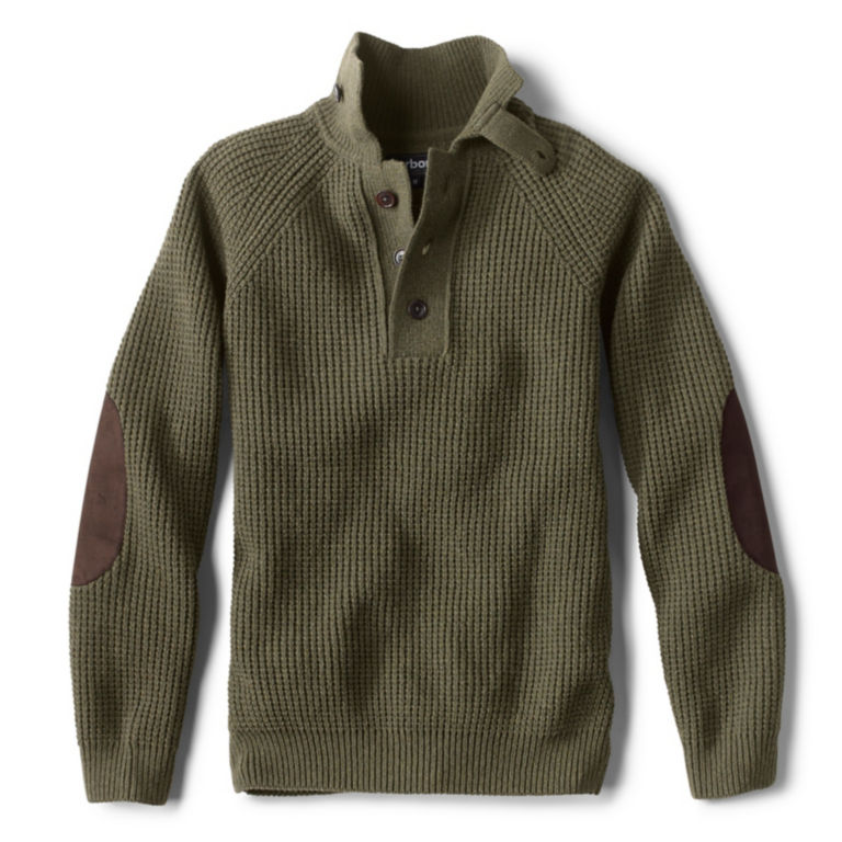 Barbour® Rossfell Half-Button Mockneck Sweater - OLIVE image number 0