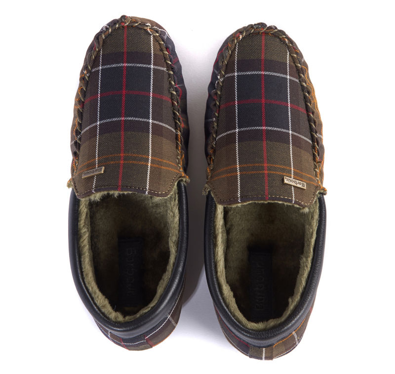 barbour navy monty slippers