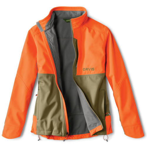 An orange and olive hunting jacket