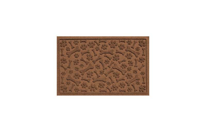 Recycled WaterHog&reg; Paws & Bones Mat - DARK BROWN image number 0