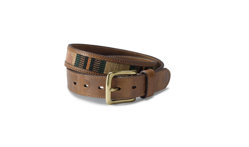 Blanket Striped Inlay Belt - TAN/MULTI