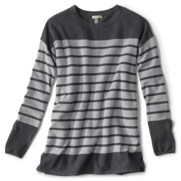 Cotton/Cashmere/Silk Striped Tunic Sweater -  image number 0