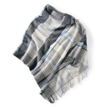 Wool Plaid Button-Detail Poncho -  image number 0