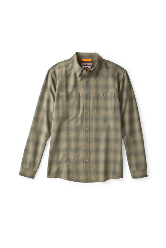 Men&rsquo;s Tech Chambray Long-Sleeve Work Shirt - SILVER PINE/IVY PLAID