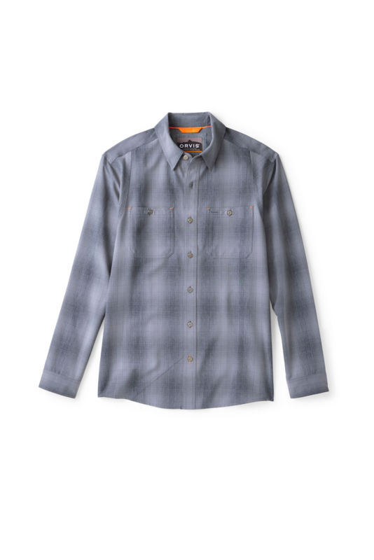 Men&rsquo;s Tech Chambray Long-Sleeve Work Shirt - BLUE HAZE/TRUE NAVY PLAID image number 5