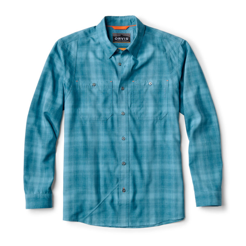 Men's Tech Chambray Long-Sleeve Work Shirt - BLUE LAGOON PLAID image number 0