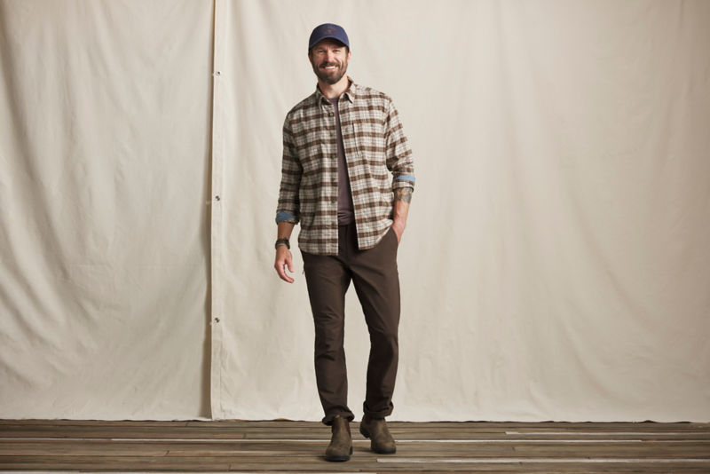 Flat Creek Tech Flannel Shirt - MUSHROOM/EMBER PLAID image number 3