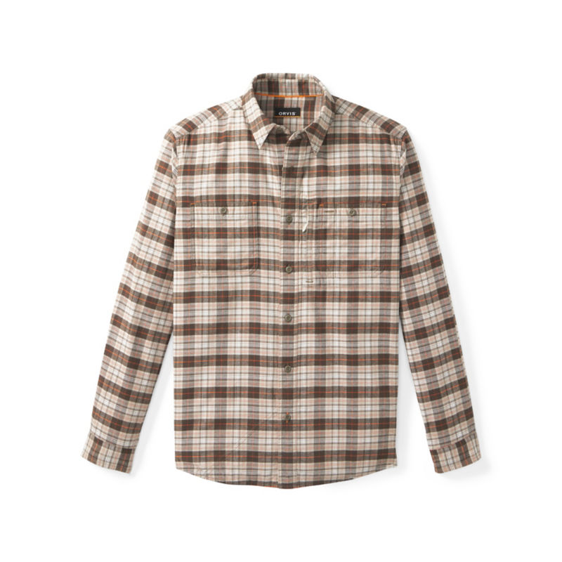 Flat Creek Tech Flannel Shirt - MUSHROOM/EMBER PLAID image number 4