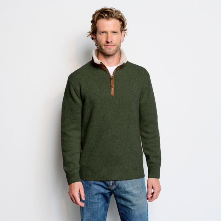 Stowe Quarter-Zip Sweater - OLIVE image number 1