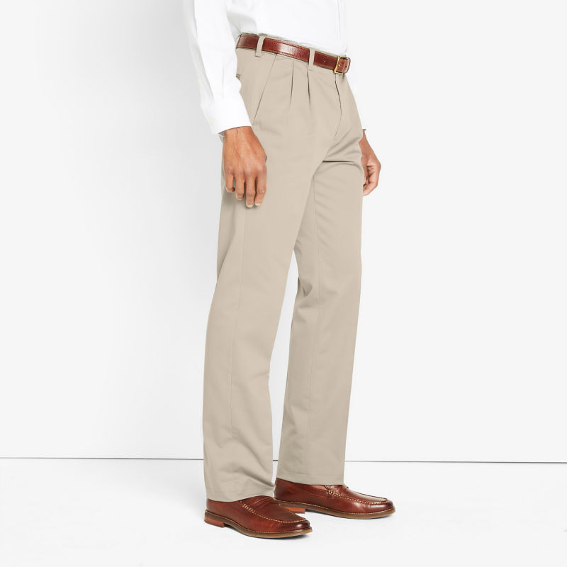 Wrinkle-Free Stretch Chinos Pleated - KHAKI image number 2