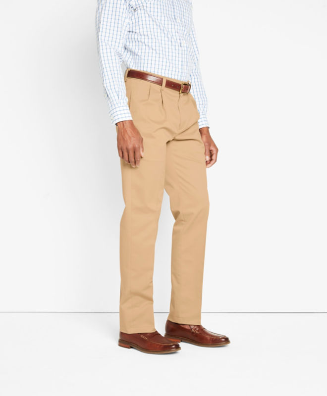 Wrinkle-Free Stretch Chinos Pleated - FIELD KHAKI image number 2