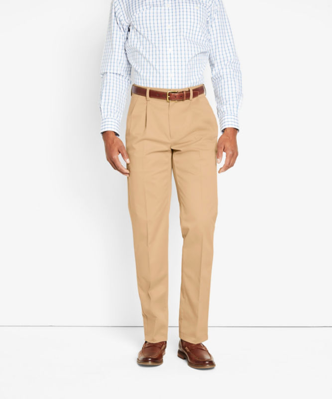 Wrinkle-Free Stretch Chinos Pleated - FIELD KHAKI image number 1