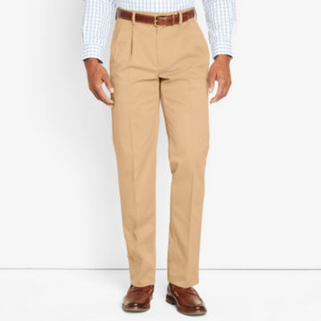 Wrinkle-Free Comfort-Waist Stretch Chinos Pleated - image number 1