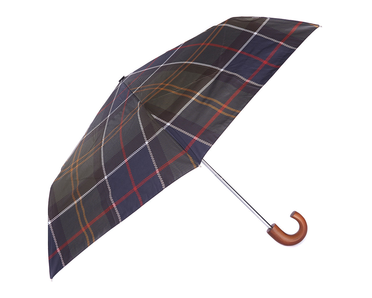 Barbour® Tartan Mini Umbrella - OLIVE image number 0