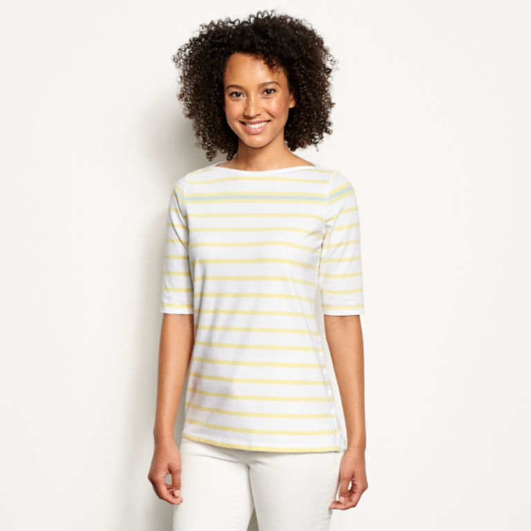 Classic Cotton Elbow-Sleeved Tee -  image number 0