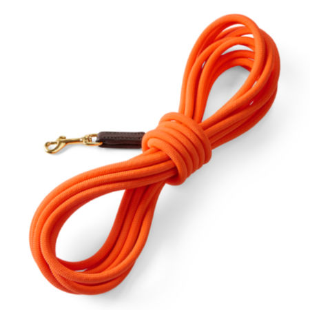 A thick orange cord with a gold clasp at the end.