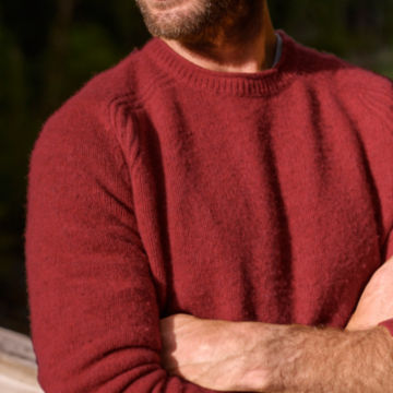 Man in Fire Brushed Rollneck Sweater.
