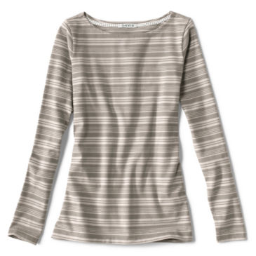 Classic Cotton Boatneck Striped Tee - 