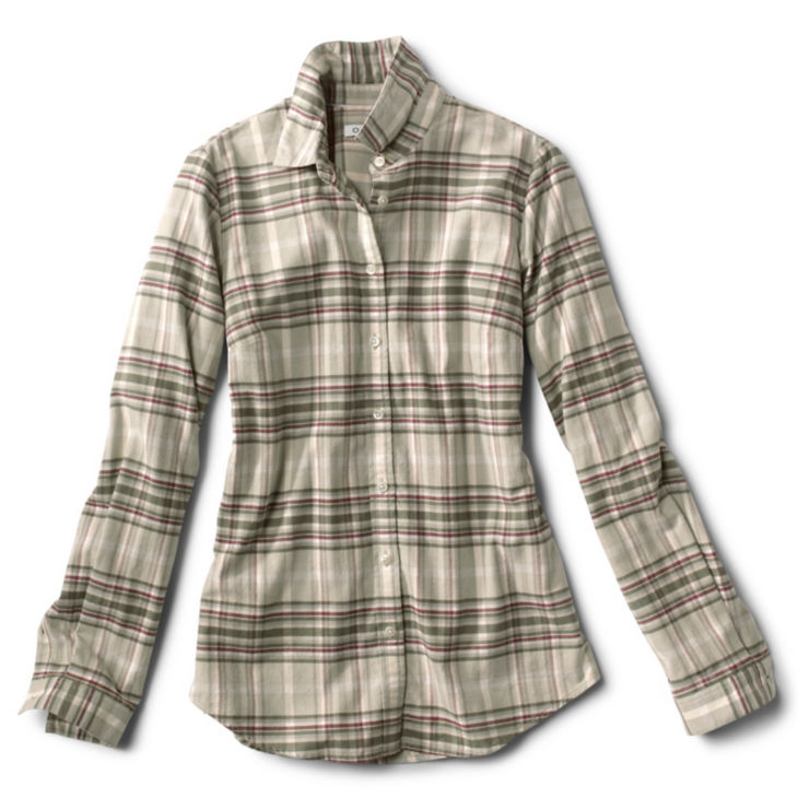 Women’s Lodge Flannel Plaid Shirt - EUCALYPTUS PLAID