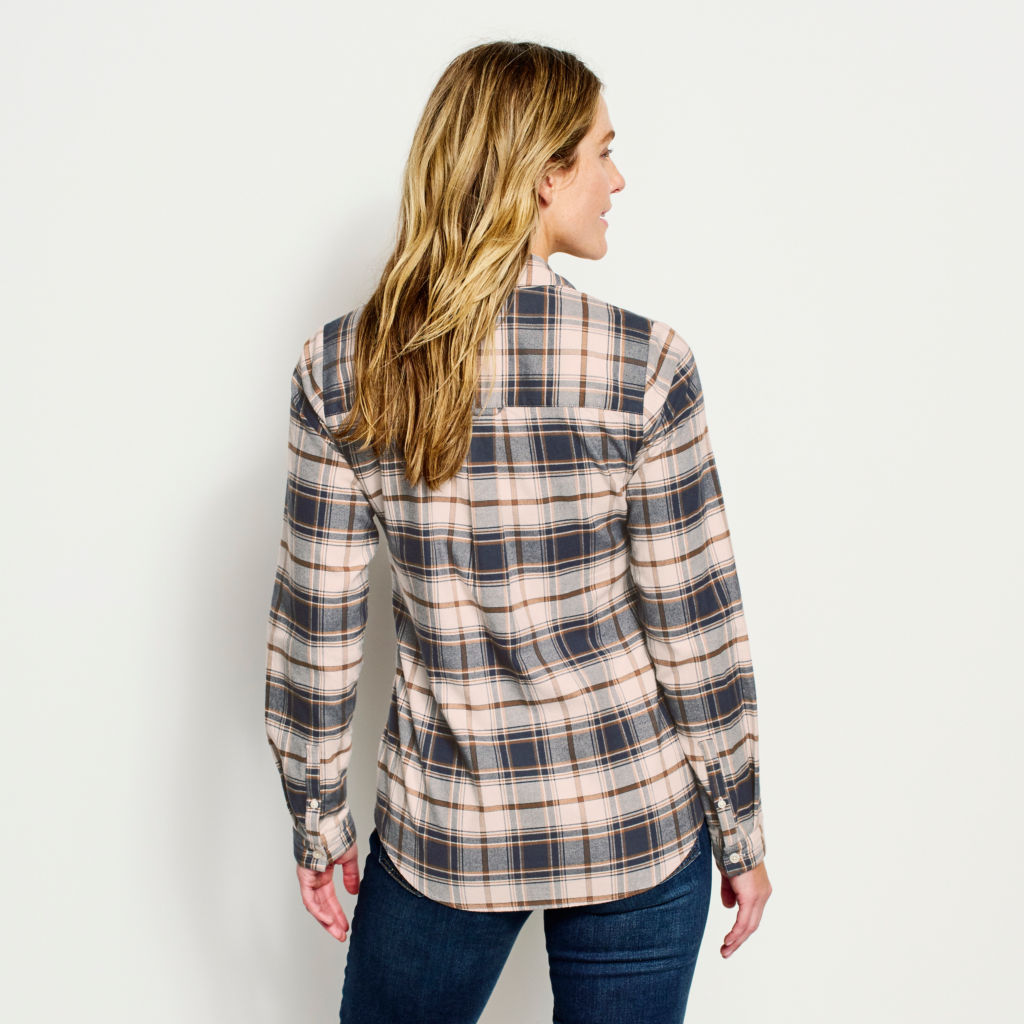Women’s Lodge Flannel Plaid Shirt - MINERAL BLUE image number 3